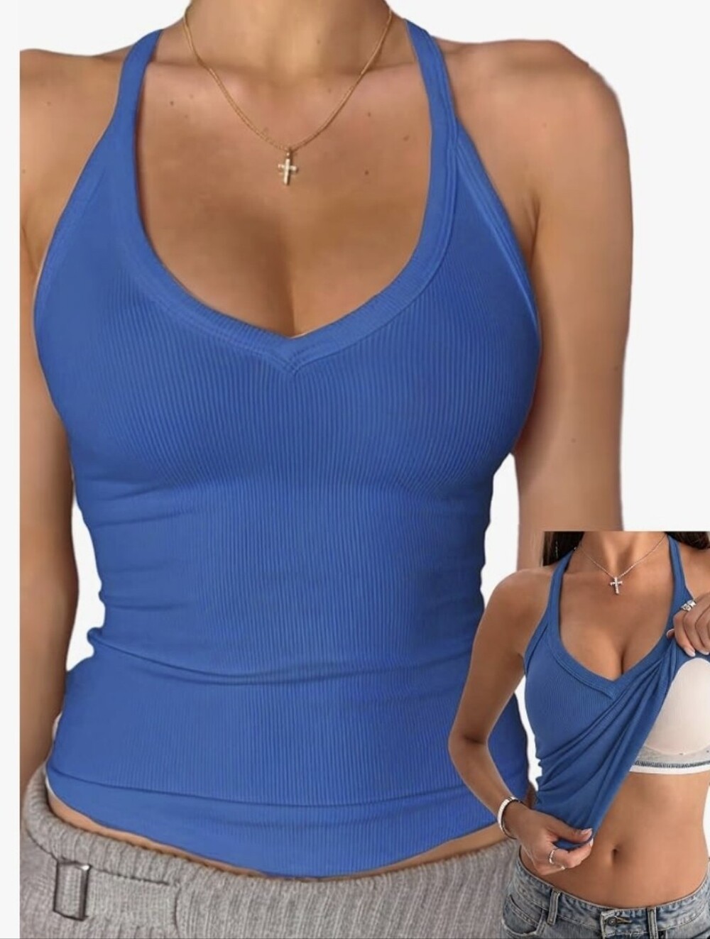 Royal Blue Racer Back Tank (XL)